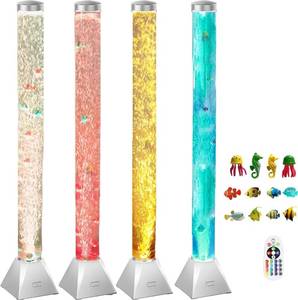 lot 206 image: $90 CALOVER 4FT Silver Sensory Bubble Tube Floor Lamp - Mood Light