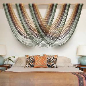 lot 236 image: $46 Flber Macrame Wall Hanging Boho Wall Decor Yarn Tapestry 57w x 31l
