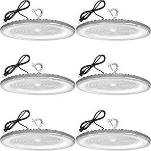 lot 239 image: $280 6 Pack 400W UFO LED High Bay Light 120V 5000K IP66 61050LM