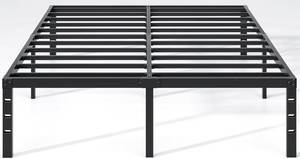 lot 240 image: $60 Metal Full-Size Bed Frame with Storage No Box Spring, 18 in, Black