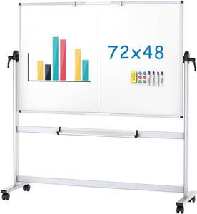lot 247 image: $226 VIZ-PRO Double-Sided Whiteboard, 72x48 in, Magnetic, Aluminum