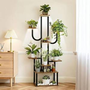 lot 248 image: $60 joyhalo 9-Tier Plant Stand with Grow Lights, 65 Tall