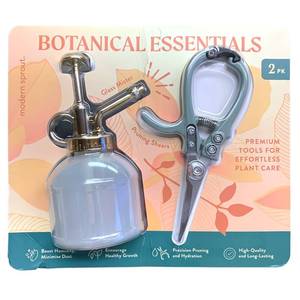 lot 261 image: Modern Sprout Botanical Essentials 2-Pack 8oz Glass Mister & Shears