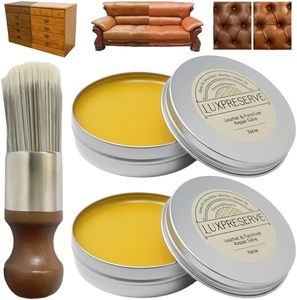 lot 296 image: 3-Pack Leather Furniture Salve & Brush Set for Leather & Wood