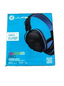 lot 300 image: JLab JBuddies Pro Wireless Headphones, BlueBlack.