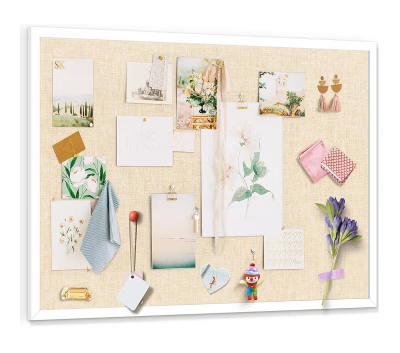 lot 1306 image: Miratino Large Bulletin Board, 36 inchesx 24inches White Cork Boards for Walls with Frame, Pin Display Board Vision Board for Home School Office Decor
