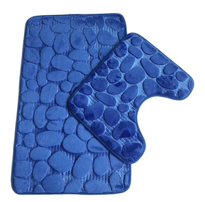 lot 2999 image: Set of 3 Bathroom Bath Mat Set Non Slip Rug Absorbent Shower Carpets Floor for Bathroom(sapphire blue) - Retail $0