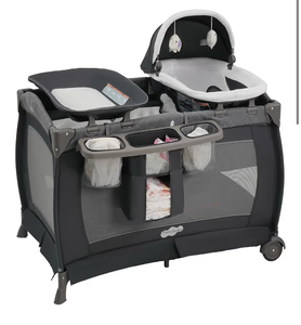 lot 3010 image: Pamo Babe Pack and Play 4 in 1 Playard Portable Playard Foldable Playpen for Baby and Toddler Portable Crib Mattress Diaper Changer for Newborn (Grey) (may be different style from stock) - Retail $0