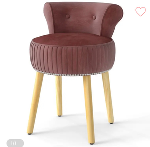lot 3022 image: GRAY not pink vanity stool  - Retail $0