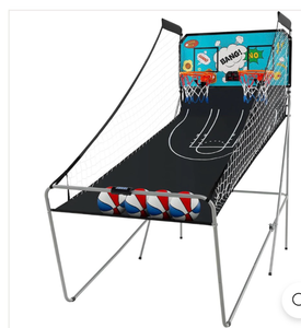 Folding Basketball Arcade Game, Dual Shot Electronic Basketball Hoop Arcade Game with 8 Game Modes - Retail: $0