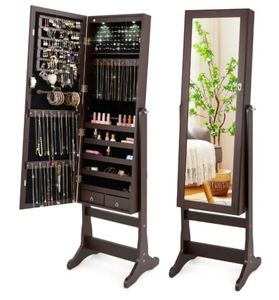 Costway Mirrored Jewelry Cabinet - Retail: $0