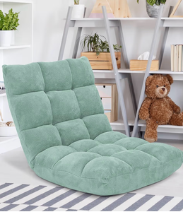 lot 3047 image: Memory Foam Floor Chair, 14-Poistion Adjustable Floor Reading Gaming Chair Recliner, Folding Cushioned Meditation Chair with Back Support, Padded Lazy Sofa Chair for Adults, Kids  - Retail $0