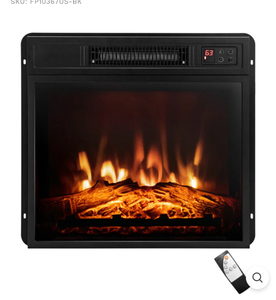 lot 3058 image: 18 Inch Electric Fireplace Inserted with Adjustable LED Flame - Retail $0