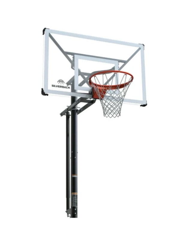 lot 3563038 image: Silverback SBX 54 In-Ground Basketball Hoop with Adjustable-Height Backboard - Retail $569