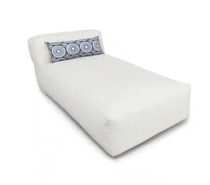 lot 4253161 image: 1-Piece Beige Outdoor Bean Bag Chaise Lounge MSRP $225.00