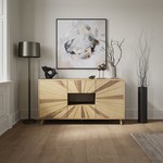 Jofran Reece 70in Mid-Century Modern Starburst TV Stand Console Storage Cabinet - Retail: $820