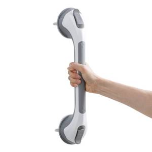 lot 24348 image: TAILI Shower Grab Bar 16 Inch Suction Cup Grab Bars for Bathroom, Removable Shower Safety Handle Heavy Duty Bathtub Grip for Seniors & Elderly, Strong Handrails No Drilling Waterproof, Grey - Retail $30
