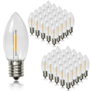 lot 24363 image: RuiAoTD 50 Pack C9 Led Replacement Christmas Light Bulb, 0.6W C9 Shatterproof Led Bulbs for Christmas String Light, E17 Intermediate Base, Commercial Grade Light Bulbs, Warm White 2700K - Retail $25