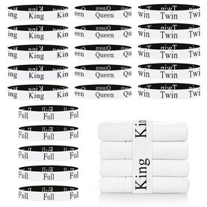 lot 29817 image: Meatykui 20 Pieces Bed Sheet Organizer Bands, Bed Sheet Size Label Bands for Linen Closet Organizers and Storage, Elastic Bedding Bands Labels for Organizing Bed Sheets (King Queen Twin Full) - Retail $15