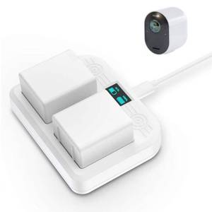 lot 39802 image: HOLACA Battery Charger Station Compatible with Arlo UltraUltra 2 Arlo Pro 3 and Pro 3 Pro 4 Pro 5S Pro 6 Security Camera - Dual Charging Station (2 Ports)(LED Display) - Charger for Arlo Battery Only - Retail $17