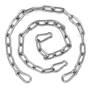 lot 39822 image: Syocsek   Gate Chain Lock for Outdoor Fence with Carabiner, 532 x 24 Inch Stainless Steel Link Chains No Fear of Being Bent, Easy to Adjust Barn Chain for Livestock Gate, Silver - Retail $10