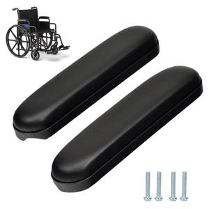 lot 39829 image: HMZ Full Length Padded Armrest Black 10-14 Long Wheelchair and Transport Chair arm Cushions, Black (1 Pair) Compatible with All Brands(10-14) - Retail $14