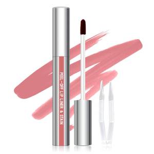 lot 39832 image: Cilrofelr Peel Off Lip Liner Stain, Long Wear Tattoo Lip Liner with Tweezer, Peel Off Lip Stain with Matte Finish, Long Lasting, Waterproof, Transfer-proof, Highly Pigmented Color (N-Nude Pink) - Retail $13