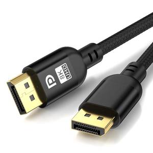lot 39842 image: Diyanisly 8K DisplayPort Cable 3.3FT, DP 1.4 Cable, 32.4Gbps 8K60Hz 4K120Hz 2K240Hz, High Refresh Rate Flexible for HDR DSC, FreeSync, G-Sync, Gaming MonitorGraphics Card PC etc(Braided, Black) - Retail $4