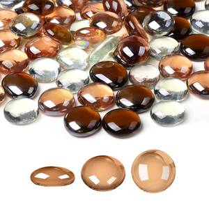 lot 39845 image: Suream 1 LB Glass Rocks, Rocks for Fish Tank, Sea Glass Beads for Table Scatter, Wedding Centerpiece, Art Crafts, Candle Holder Decor(Dark Amber, Brown, Clear) - Retail $9