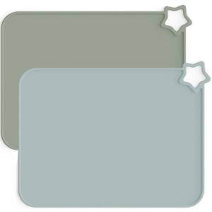 lot 39849 image: Moonkie Silicone Placemats for Baby & Kid, Stain-Proof Non-Slip Toddler Food Mats Eating Table Mat with 2 Packs - Retail $10