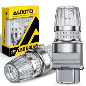 lot 39853 image: AUXITO 3157 LED Bulbs Red, 3156 LED Tail Brake Light Bulb, 600% Brighter 3057 4157 4156 3457 4057 4114 LED Bulbs with Projector for Exterior Stop Reverse Turn Signal Brake Tail Lights, Pack of 2 - Retail $26