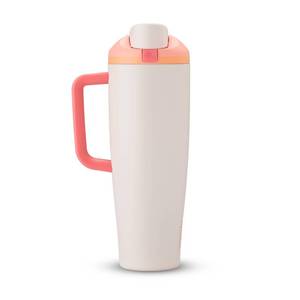 lot 39857 image: Owala FreeSip Tumbler - Stainless Steel-40-oz.-OrangeTan(Sparkling Sherbet) - Retail $45