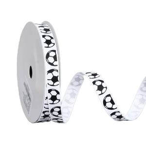 lot 39867 image: Ribest Soccer Ball Ribbon, 38 Inch Grosgrain Sports Ribbon for Crafts Hair Bows Gift Wrapping Team Decor Party Decorations, White and Black, 10 Yards - Retail $7
