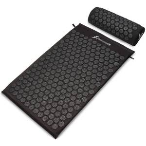 lot 48565 image: ProsourceFit Acupressure Mat and Pillow Set for BackNeck Pain Relief and Muscle Relaxation, Large - BlackBlack - Retail $24