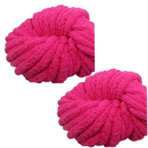 lot 48586 image: Skeins Chunky Chenille Yarn for Blanket, Super Soft Thick Fluffy Jumbo Chunky Chenille-Style Polyester Arm Knit Finger Yarn for Home D�cor Projects 500g (Rose Pink) - Retail $20