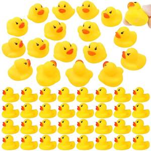 lot 48606 image: GADIEDIE Rubber Duck 50 Pack Mini Rubber Ducky Float Ducks Baby Bath Toy, Great for Jeep Ducking, Shower, Birthday Party, Carnival Game Gift(1.6x 1.5 x 1.2) - Retail $9