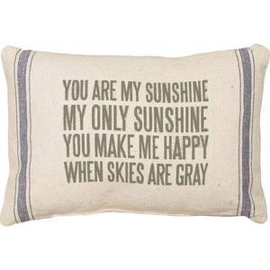 lot 48608 image: Primitives by Kathy 3-Stripe Throw Pillow 15.5 x 10-Inch, You Are My Sunshine - Retail $20