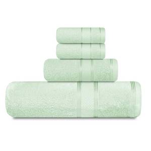 lot 48610 image: Casa Lino 100% Cotton Bath Towels Set of 4 (1 Bath Towel, 1 Hand Towel & 2 Wash Cloths) - Bathroom Towels and Washcloths Set - Complete Bathroom Set - Guest Room Essentials - (Light Sage Green) - Retail $364