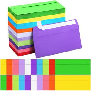 lot 48612 image: Outus 500 Pcs #10 Colored Envelopes Business Envelopes Adhesive Security Letter Size for Mailing Office Letter Check Invoices Letterhead Invitations Announcements 4-18 x 9-12(Bright) - Retail $38