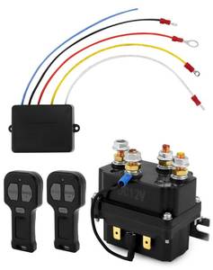 lot 48623 image: QWORK Wireless Winch Remote Control Kit, 12V 250A Winch Solenoid Relay Contactor  12V Wireless Winchs Remote, for Truck ATV SUV 63070 62135 74900 70715 - Retail $28