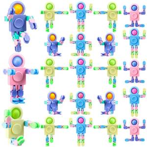 lot 48624 image: Hanaive 24 Pcs Robot Fidget Spinners for Kids Transformable Fingertip Gyro Chain Toy Deformable DIY Stress Relief Fidget Sensory Toys Adults Pi�ata Goodie Bag Stuffers Valentine Party Favors Gift - Retail $19