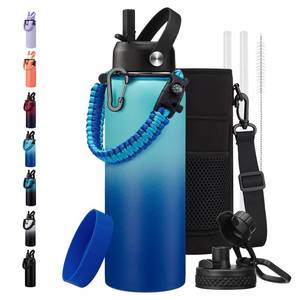 lot 48628 image: BENZZO Insulated Water Bottle 40 oz - Keep Cold 48H Hot 24H, Metal Water Bottles with Straw & Auto Chug Lids, Flask Boot, Travel Jug with Carrying Pouch, Stainless Steel Water Bottle for Women Men - Retail $42