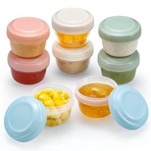 lot 48655 image: VITEVER 8 Pack 2 oz Salad Dressing Container to Go, Small Condiment Containers with Lids for Lunch Bento Box, Reusable Plastic Snack Jars, Deli Containers, Colorful Sauce Cups, Dishwasher Safe - Retail $7