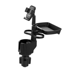 lot 48658 image: Bvdfgk Car Cup Holder Tray - Adjustable Car Cup Holder Phone Mount with Food Tray 5 in 1 Swivel Expander for All Purpose, Automotive Extender Accessories Gifts for Auto Trucker Road Trip - Retail $25