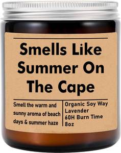 lot 48677 image: GreenStar Gifts Smells Like Summer On The Cape Candle - Cape Cod Massachusetts Decoration - Cape Cod Gift - Cape Cod Candle - Soy Wax 8Oz Candle Gift - Non-Toxic Ingredients, Lavender - Retail $22