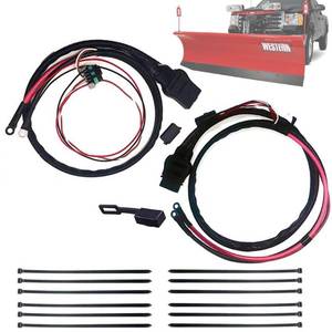 lot 48680 image: Upgraded 4 Pin Battery Cable Set 42014 42015 for Western SnowEx Fisher Blizzard Snow Plow, Truck & Plow Side Power Cable Wiring Harness - Retail $156