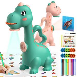 lot 48709 image: Dinosaur Drawing Projector Toys for Ages 5-7 KETIEE Tracing and Drawing Projector for Kids with Two Projector Heads, Smart Art Sketcher Projector with 96 Stencils, Toddler Toys for Boys (Green) - Retail $16