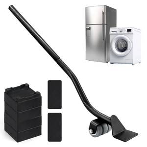 lot 55156 image: Lengthening Furniture Lifter Tool, Appliance Furniture Metal Lifters for Heavy Furniture Movers Sliders Wheels Easily Safe to Move Sofa Refrigerator Washing Machine (1 Lifter 4 Raise Blocks 2 Pads) - Retail $22