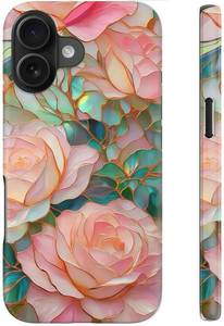 lot 1026 image: DEENAKIN for iPhone 16 Plus Case Cute - Wireless Charging Compatible - Dual-Layer Soft Silicone  Hard Shell - Stylish Wildflower Design - Chic Phone Cover for Women - Blooming Pink Rose - Retail $18
