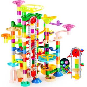 lot 1030 image: JOYIN 236Pcs Glowing Marble Run with Motorized Elevator- Construction Building Blocks Toys with 30 Glow in The Dark Plastic Marbles, STEM Toy for Boys and Girls, Birthday Gift, Easter Basket Stuffers - Retail $40